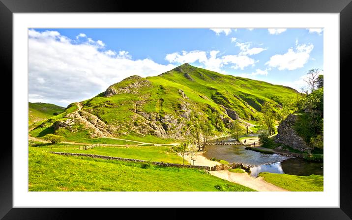 Dovedale and Thorpe Cloud Framed Mounted Print by Darren Burroughs