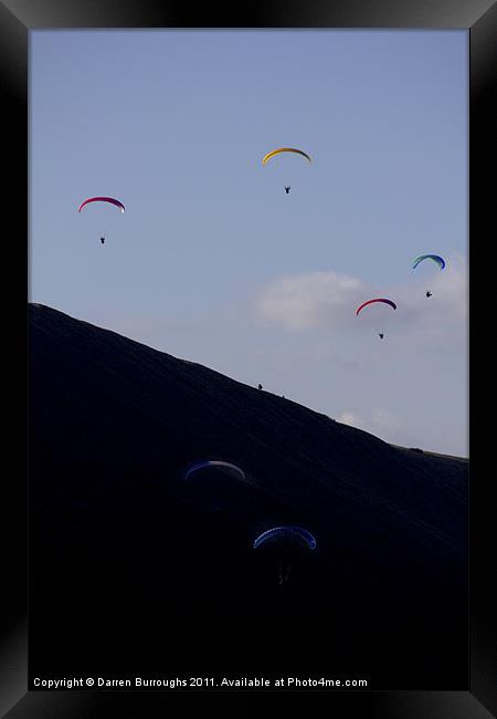 Mam Tor Paragliding Framed Print by Darren Burroughs