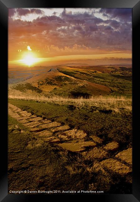 Sunrise On Mam Tor Derbyshire Framed Print by Darren Burroughs