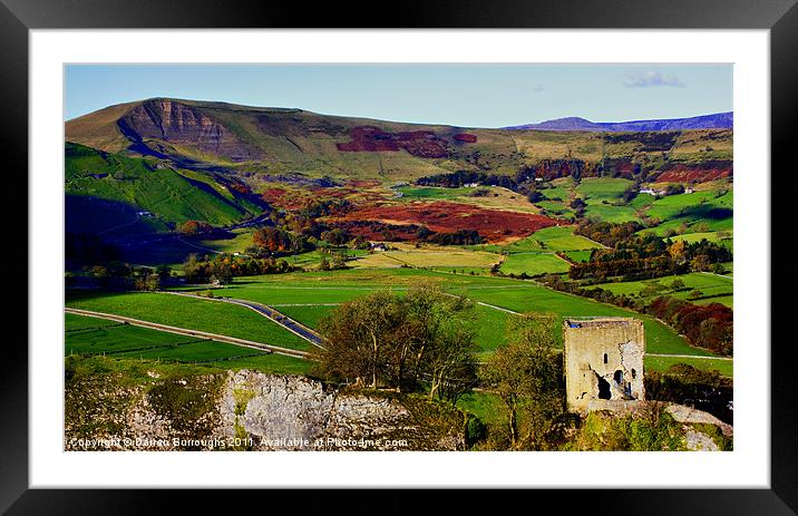 Autumn Mam Tor, Peveril Castle Framed Mounted Print by Darren Burroughs