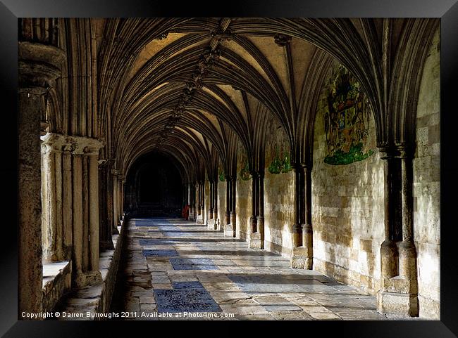 Norwich Cathedral Cloisters Framed Print by Darren Burroughs