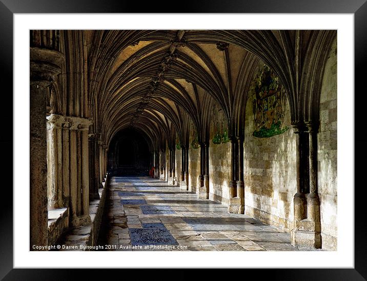 Norwich Cathedral Cloisters Framed Mounted Print by Darren Burroughs