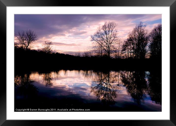 Sunset Reflections Framed Mounted Print by Darren Burroughs