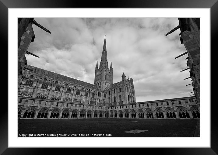 Norwich Cathedral From The Cloisters Framed Mounted Print by Darren Burroughs