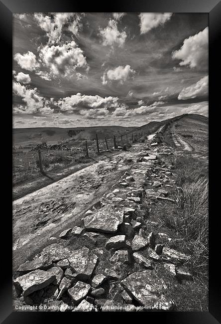 Broken Wall On The Ridge Framed Print by Darren Burroughs