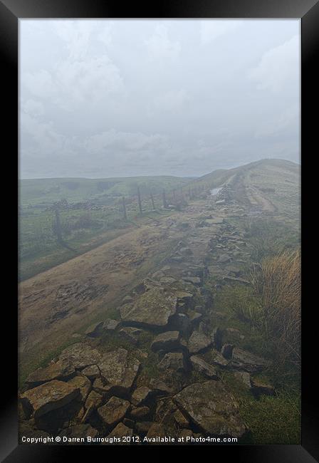 Misty Up On The Ridge Framed Print by Darren Burroughs
