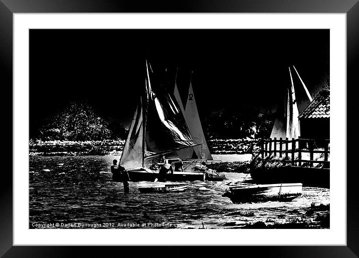 Setting sail #2 In Black And White Framed Mounted Print by Darren Burroughs