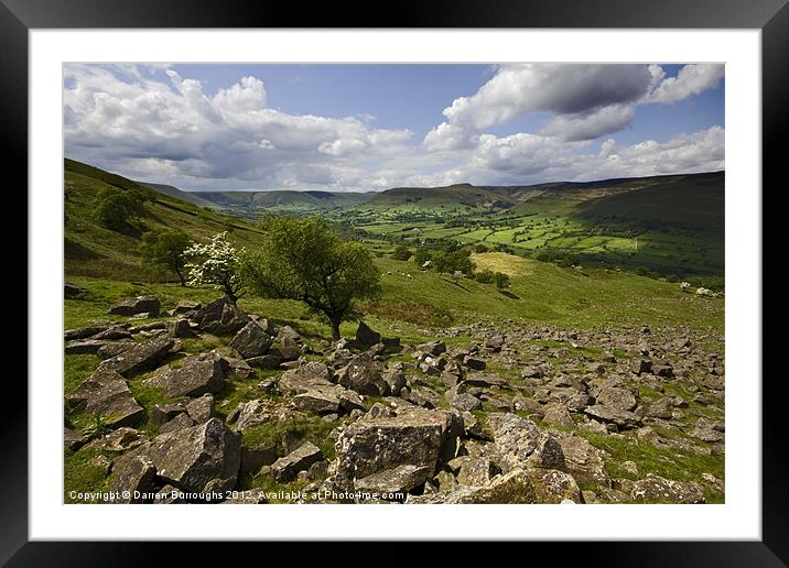 Towards Edale Framed Mounted Print by Darren Burroughs
