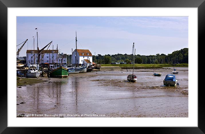 Tides Out At Woodbridge Suffolk Framed Mounted Print by Darren Burroughs