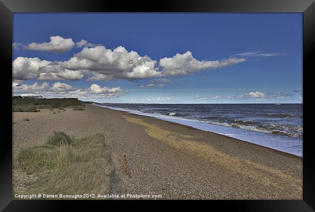 Dunwich Beach Suffolk Framed Print by Darren Burroughs