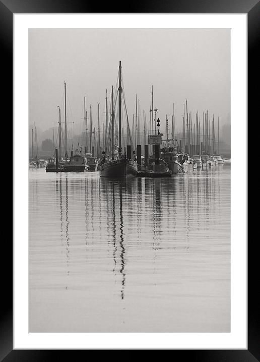 Tall Moored Up Brightlingsea Framed Mounted Print by Darren Burroughs