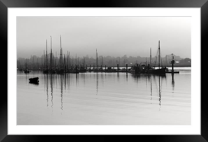 Tall Ship Reflections Brightlingsea Framed Mounted Print by Darren Burroughs