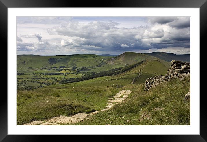 Losehill To Mam Tor Framed Mounted Print by Darren Burroughs