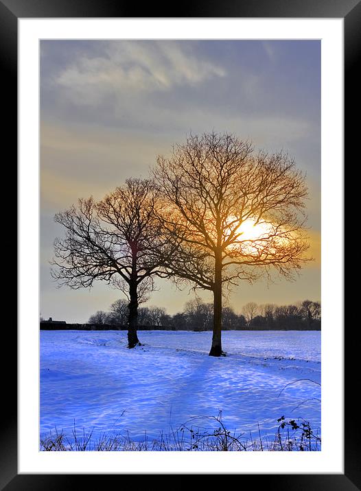 Winter landscape. Framed Mounted Print by Darren Burroughs