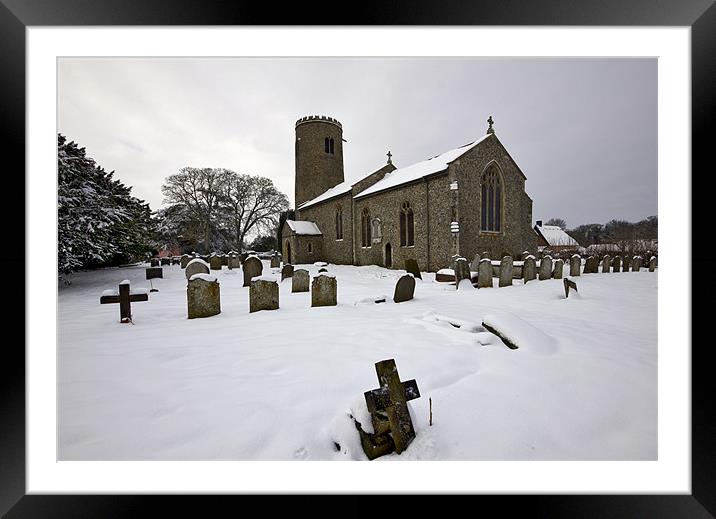 St John the Baptist, Morningthorpe Framed Mounted Print by Darren Burroughs