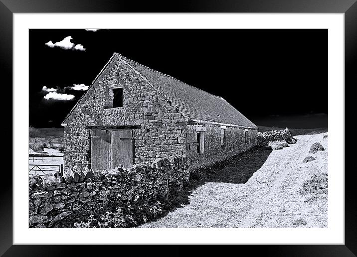 Stone Barn On Thorpe Cloud Framed Mounted Print by Darren Burroughs