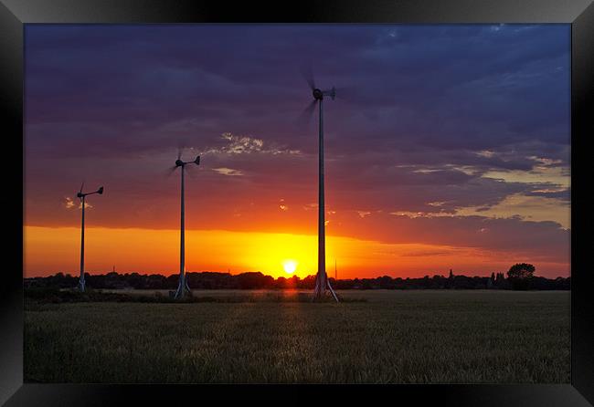 Turbine Sunset Framed Print by Darren Burroughs