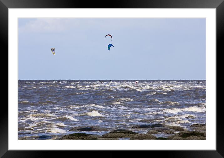 Hunstanton Watersports Windsurfing Framed Mounted Print by Darren Burroughs