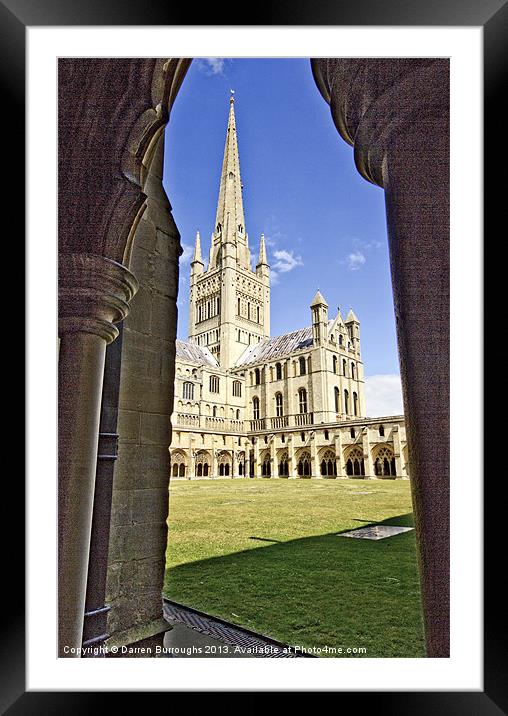 Norwich Cathedral from the Cloisters Framed Mounted Print by Darren Burroughs