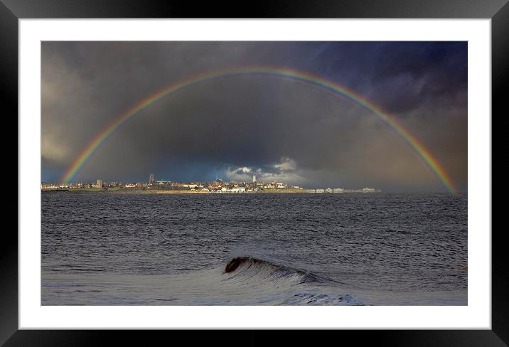 Rainbow Over Southwold Framed Mounted Print by Darren Burroughs