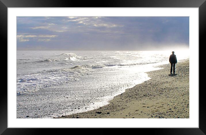 A Walk On The Beach Framed Mounted Print by Darren Burroughs