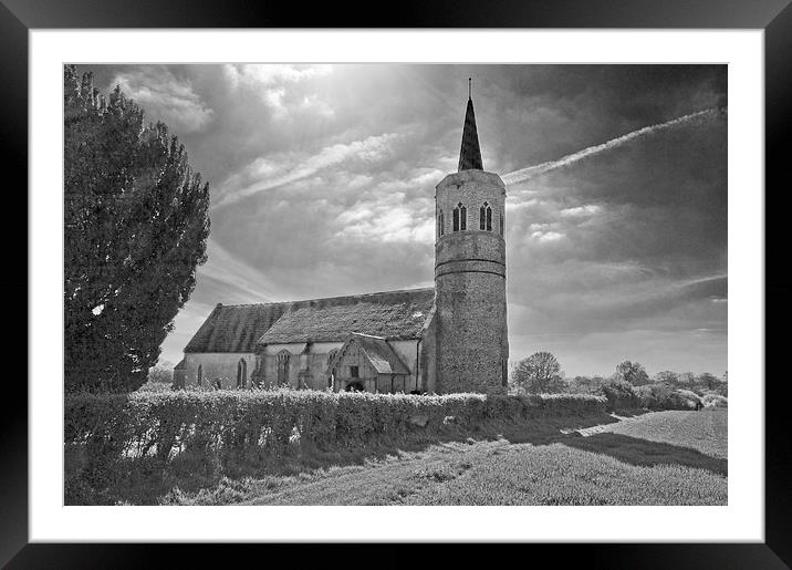 St George Church Shimpling Framed Mounted Print by Darren Burroughs
