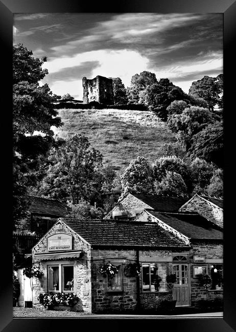 The Three Roofs Cafe Castleton Framed Print by Darren Burroughs