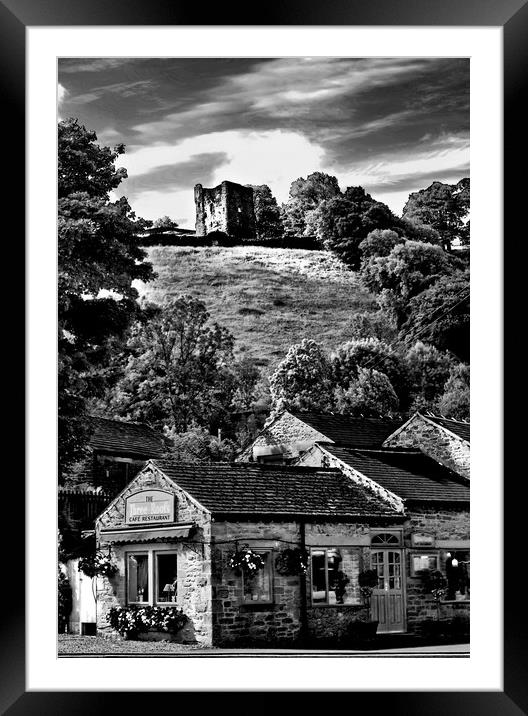 The Three Roofs Cafe Castleton Framed Mounted Print by Darren Burroughs