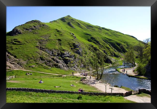 Relaxing At Dovedale. Framed Print by Darren Burroughs