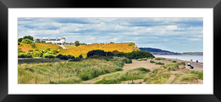 Dunwich Beach With Coastguard Cottages Framed Mounted Print by Darren Burroughs