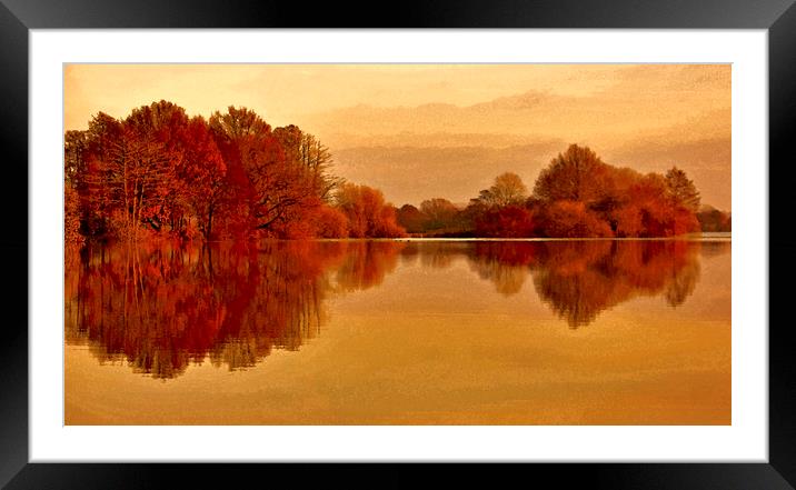 Dreamy Lake Reflections Framed Mounted Print by Darren Burroughs