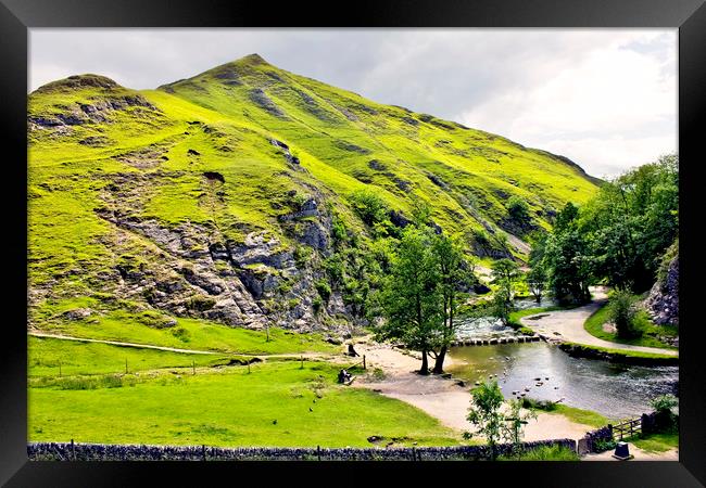 Stepping Stones at Dovedale Framed Print by Darren Burroughs