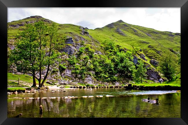 Stepping Stones at Dovedale Framed Print by Darren Burroughs