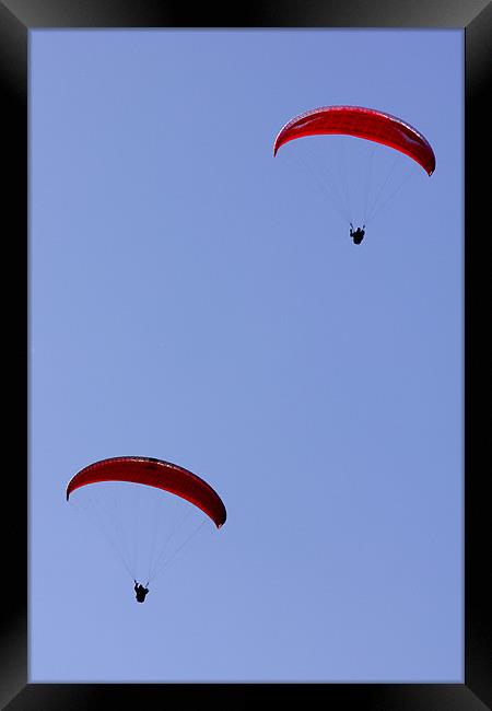 Paragliders at Mam Tor Castleton Framed Print by Darren Burroughs