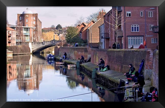 Winter fishing in Norwich Framed Print by Darren Burroughs