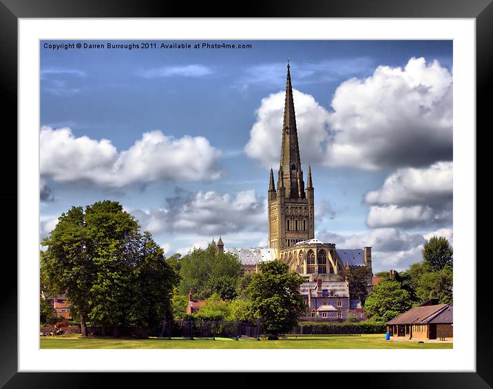 Norwich Cathedral. Framed Mounted Print by Darren Burroughs