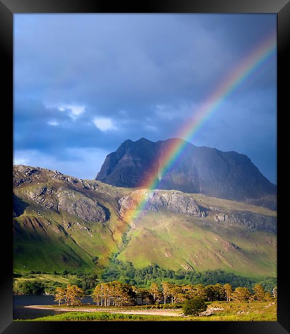Slioch Rainbow Framed Print by David Maclennan