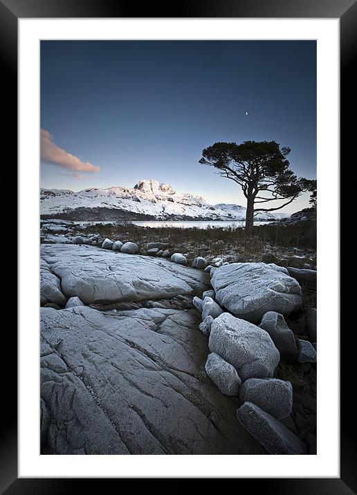 Frosted Slioch Framed Mounted Print by David Maclennan