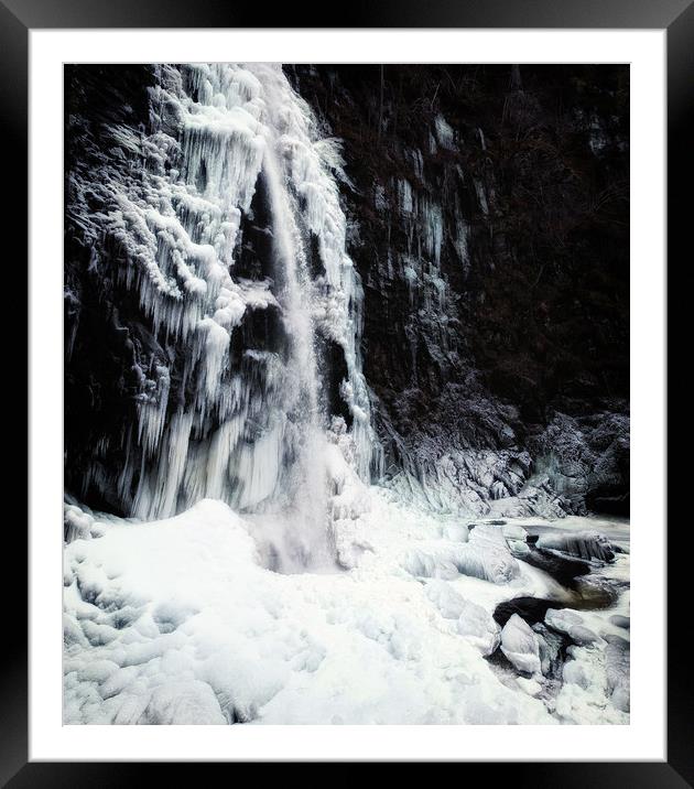 Plodda Falls Framed Mounted Print by David Maclennan