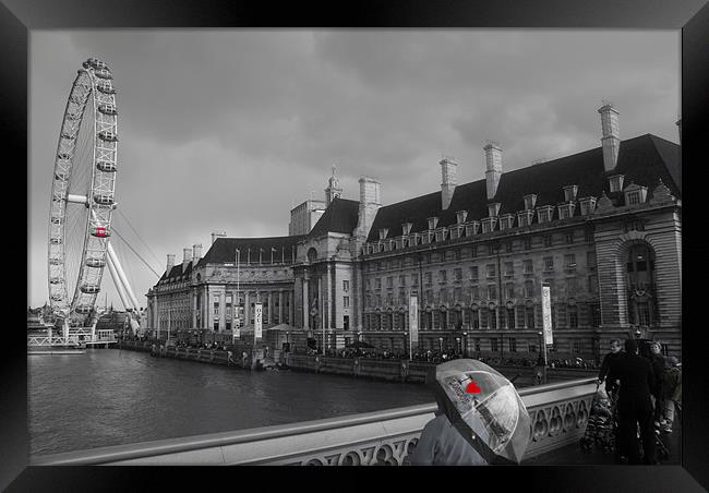 Grey London - I love LONDON Framed Print by Tony Gandy