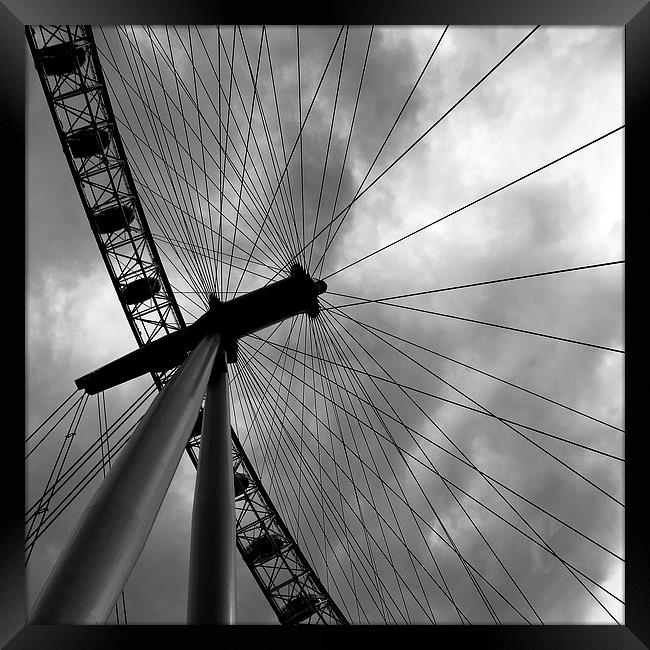 London Eye Moody Abstract Framed Print by Mark Purches