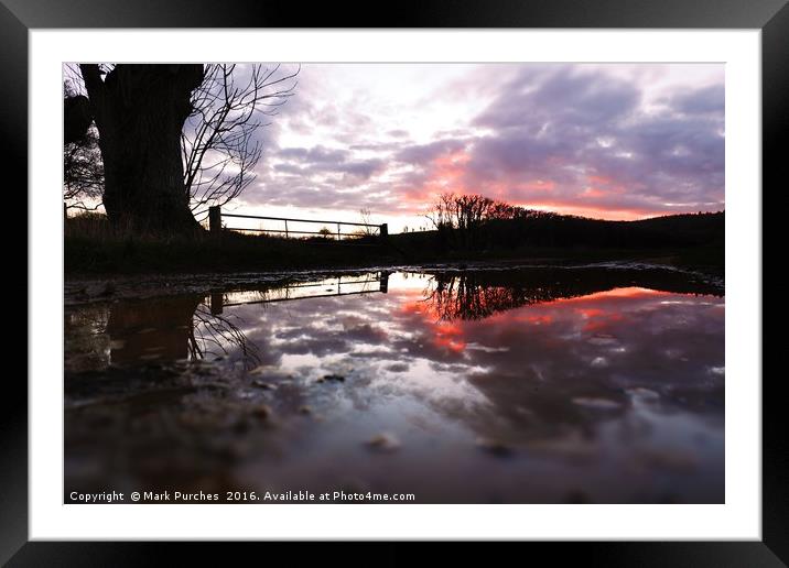 Reflection After Storm Imogen - Sunset Framed Mounted Print by Mark Purches