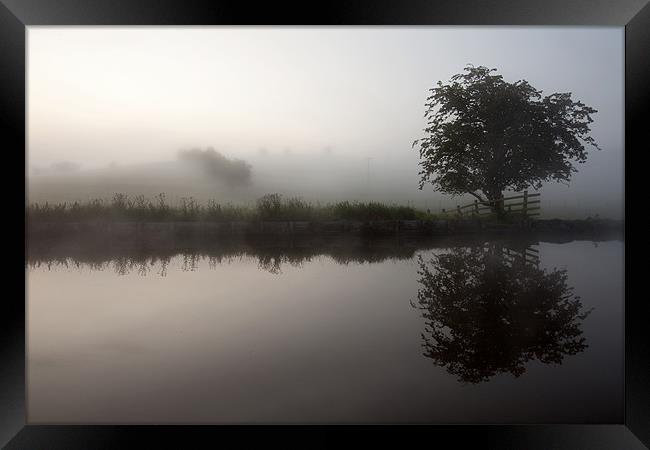 Mist On The Leeds & Liverpool Canal Framed Print by Steve Glover