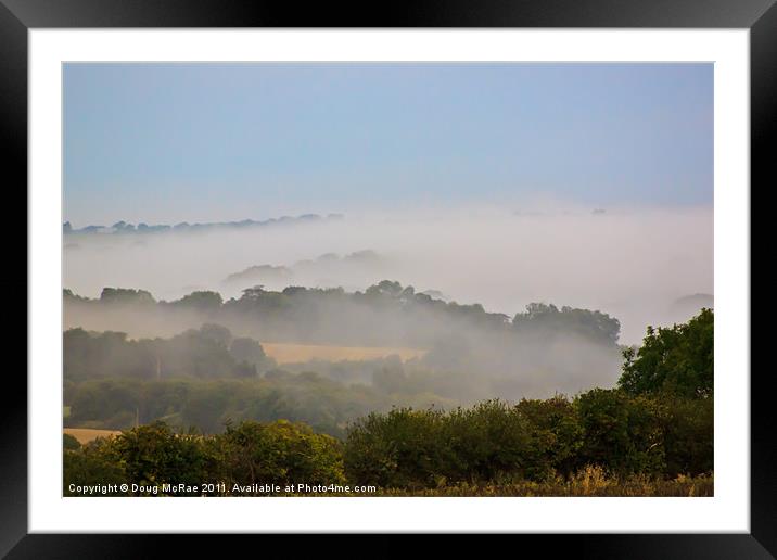 Fog over the downs Framed Mounted Print by Doug McRae