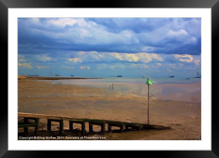 Walk on the beach painting Framed Mounted Print by Doug McRae