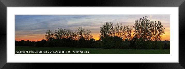 Sunset and trees Framed Mounted Print by Doug McRae