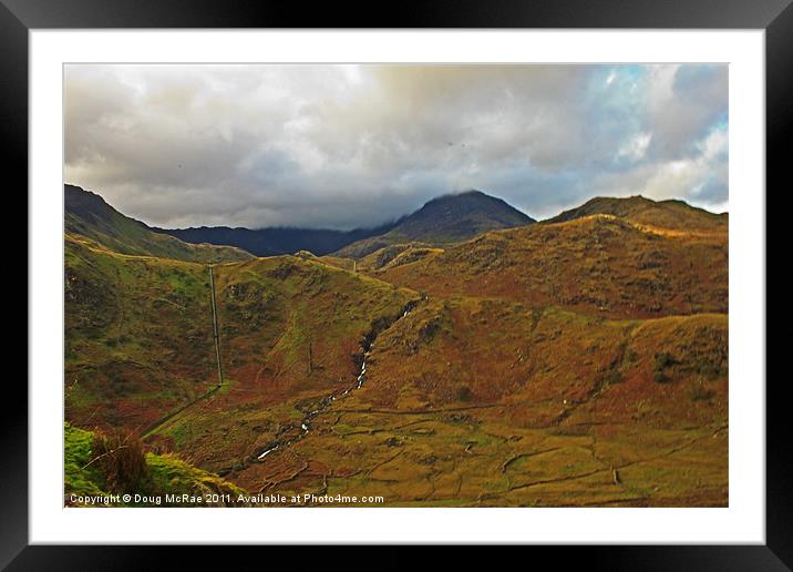 Snowdon with cloud cover Framed Mounted Print by Doug McRae