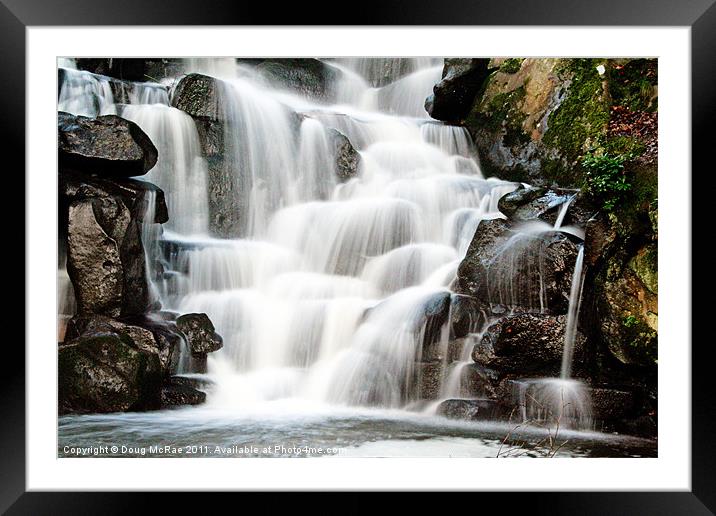 Waterfall Framed Mounted Print by Doug McRae