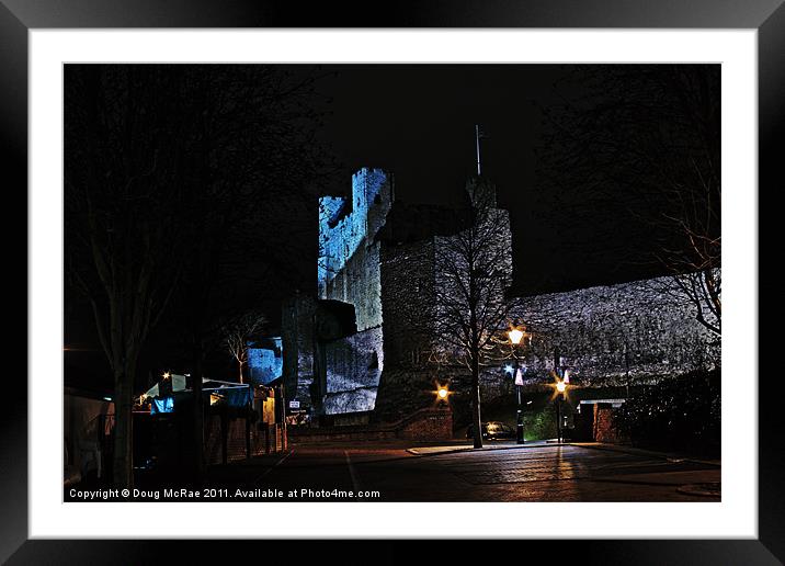 Rochester castle at night Framed Mounted Print by Doug McRae
