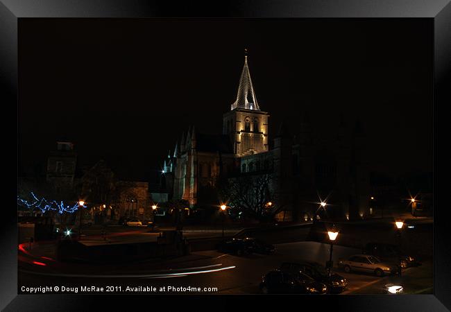 Rochester Cathedral at night Framed Print by Doug McRae
